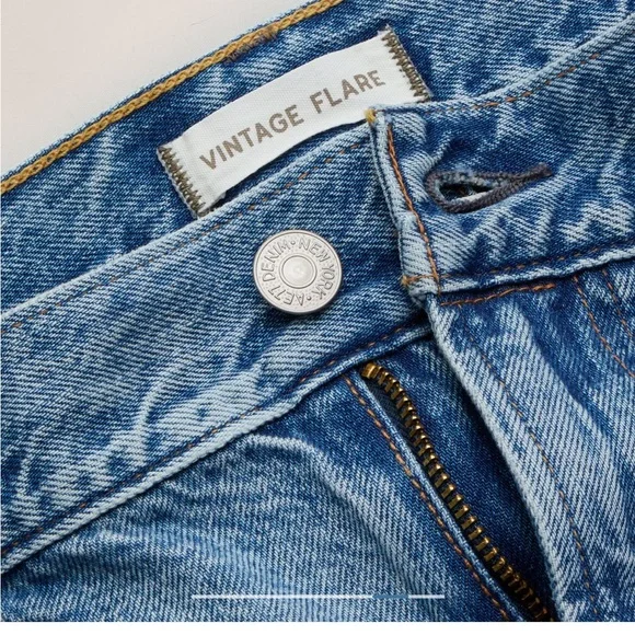 AE 77 Vintage Flare Medium Blue High-Rise Flare Jeans - Picture 8 of 16